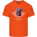 A Dachshund Dog With Decoration Mens Cotton T-Shirt Tee Top Orange
