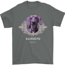 A Dachshund Dog With Decoration Mens T-Shirt 100% Cotton Charcoal