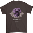 A Dachshund Dog With Decoration Mens T-Shirt 100% Cotton Dark Chocolate