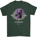 A Dachshund Dog With Decoration Mens T-Shirt 100% Cotton Forest Green