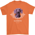A Dachshund Dog With Decoration Mens T-Shirt 100% Cotton Orange