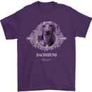 A Dachshund Dog With Decoration Mens T-Shirt 100% Cotton Purple