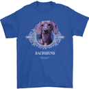 A Dachshund Dog With Decoration Mens T-Shirt 100% Cotton Royal Blue