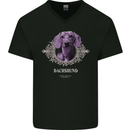 A Dachshund Dog With Decoration Mens V-Neck Cotton T-Shirt Black
