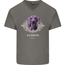 A Dachshund Dog With Decoration Mens V-Neck Cotton T-Shirt Charcoal