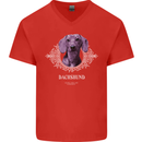 A Dachshund Dog With Decoration Mens V-Neck Cotton T-Shirt Red