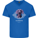 A Dachshund Dog With Decoration Mens V-Neck Cotton T-Shirt Royal Blue