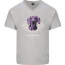A Dachshund Dog With Decoration Mens V-Neck Cotton T-Shirt Sports Grey