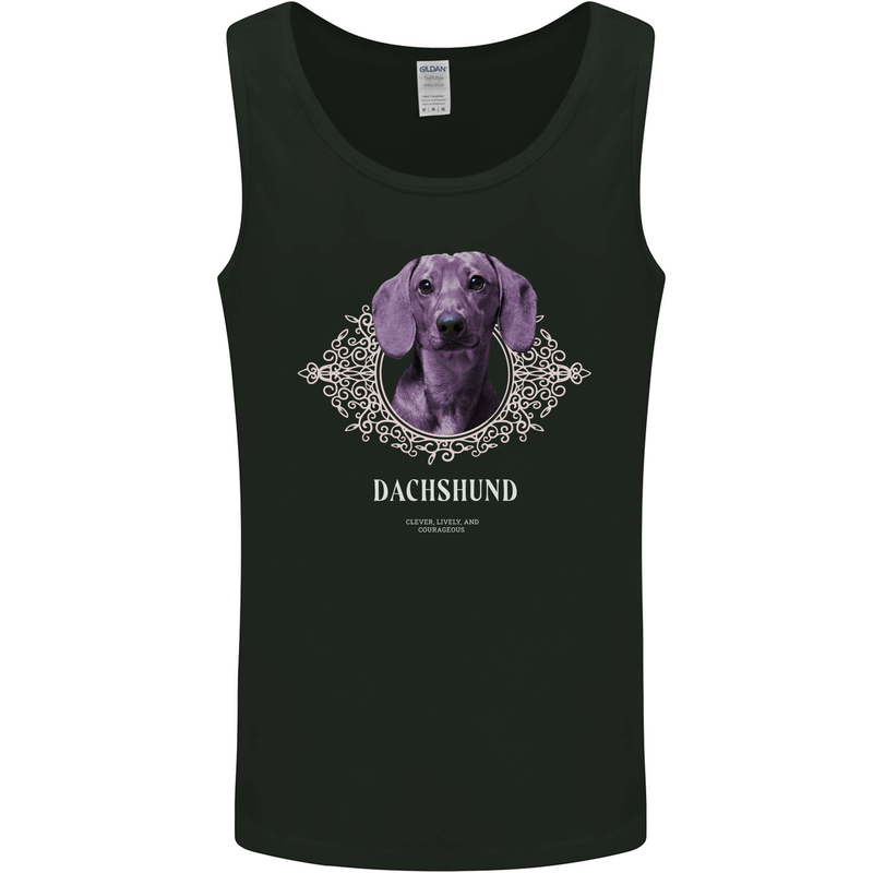 A Dachshund Dog With Decoration Mens Vest Tank Top Black