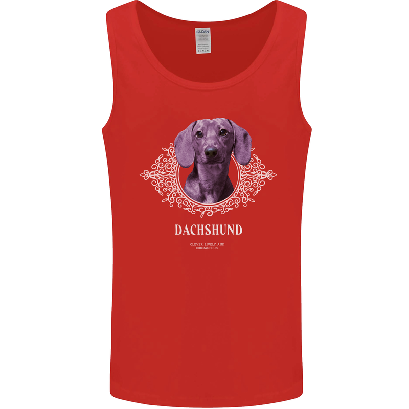 A Dachshund Dog With Decoration Mens Vest Tank Top Red
