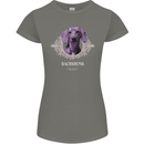A Dachshund Dog With Decoration Womens Petite Cut T-Shirt Charcoal