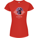 A Dachshund Dog With Decoration Womens Petite Cut T-Shirt Red