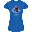 A Dachshund Dog With Decoration Womens Petite Cut T-Shirt Royal Blue