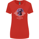 A Dachshund Dog With Decoration Womens Wider Cut T-Shirt Red