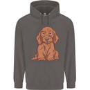 A Dachshund Puppy Dog Mens 80% Cotton Hoodie Charcoal