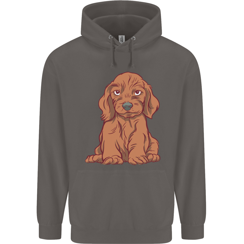 A Dachshund Puppy Dog Mens 80% Cotton Hoodie Charcoal