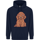 A Dachshund Puppy Dog Mens 80% Cotton Hoodie Navy Blue