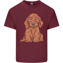 A Dachshund Puppy Dog Mens Cotton T-Shirt Tee Top Maroon