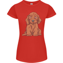 A Dachshund Puppy Dog Womens Petite Cut T-Shirt Red