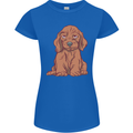 A Dachshund Puppy Dog Womens Petite Cut T-Shirt Royal Blue