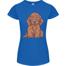 A Dachshund Puppy Dog Womens Petite Cut T-Shirt Royal Blue