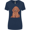 A Dachshund Puppy Dog Womens Wider Cut T-Shirt Navy Blue