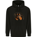 A Dachshund Puppy in a Pocket Dog Mens 80% Cotton Hoodie Black