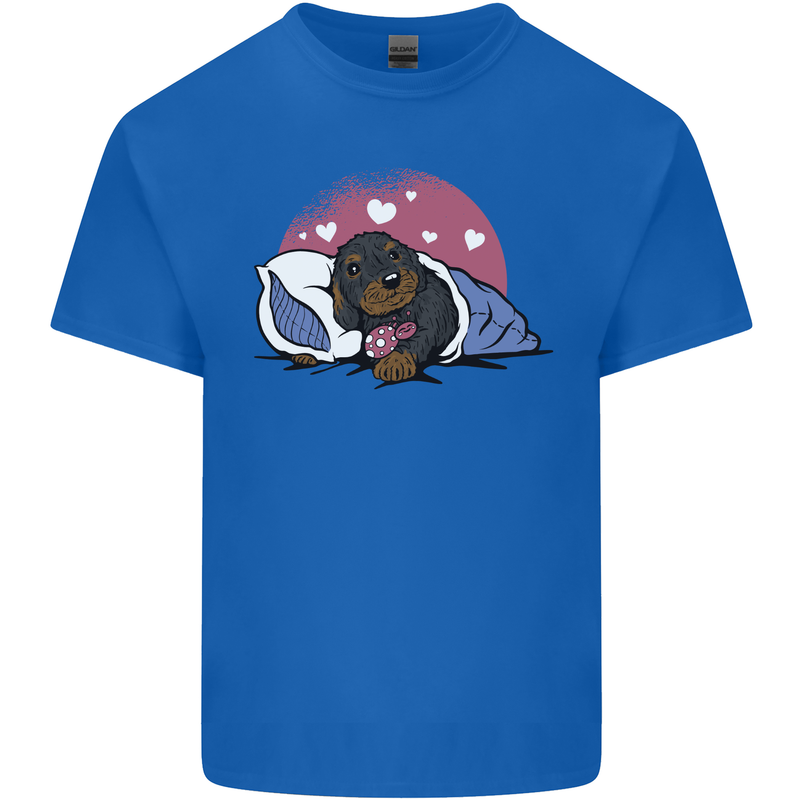 A Dachshund in Bed Dog Kids T-Shirt Childrens Royal Blue