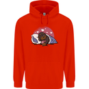 A Dachshund in Bed Dog Mens 80% Cotton Hoodie Bright Red