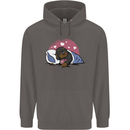 A Dachshund in Bed Dog Mens 80% Cotton Hoodie Charcoal