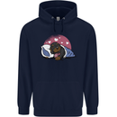 A Dachshund in Bed Dog Mens 80% Cotton Hoodie Navy Blue