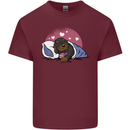 A Dachshund in Bed Dog Mens Cotton T-Shirt Tee Top Maroon