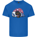 A Dachshund in Bed Dog Mens Cotton T-Shirt Tee Top Royal Blue