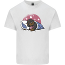 A Dachshund in Bed Dog Mens Cotton T-Shirt Tee Top White
