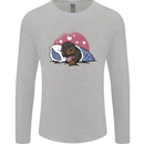 A Dachshund in Bed Dog Mens Long Sleeve T-Shirt Sports Grey