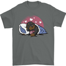 A Dachshund in Bed Dog Mens T-Shirt 100% Cotton Charcoal