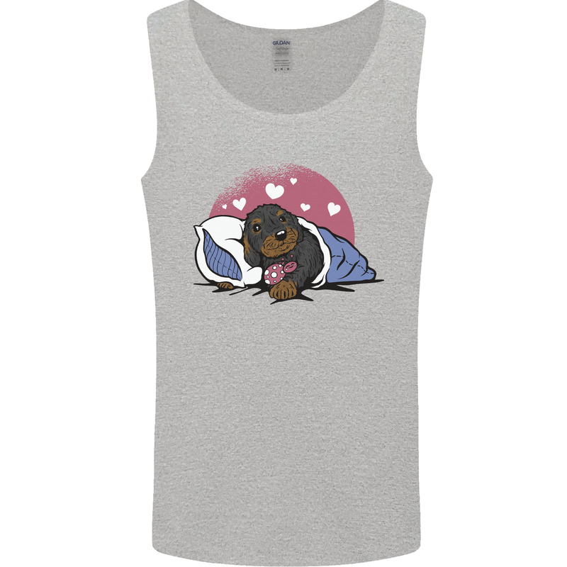 A Dachshund in Bed Dog Mens Vest Tank Top Sports Grey