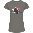 A Dachshund in Bed Dog Womens Petite Cut T-Shirt Charcoal