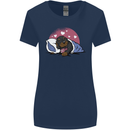 A Dachshund in Bed Dog Womens Wider Cut T-Shirt Navy Blue