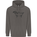 A Dachshund in a Bathtub Dog Mens 80% Cotton Hoodie Charcoal