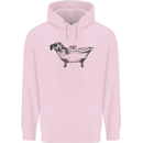 A Dachshund in a Bathtub Dog Mens 80% Cotton Hoodie Light Pink