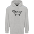 A Dachshund in a Bathtub Dog Mens 80% Cotton Hoodie Sports Grey