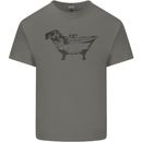 A Dachshund in a Bathtub Dog Mens Cotton T-Shirt Tee Top Charcoal