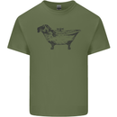 A Dachshund in a Bathtub Dog Mens Cotton T-Shirt Tee Top Military Green