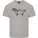 A Dachshund in a Bathtub Dog Mens Cotton T-Shirt Tee Top Sports Grey