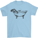 A Dachshund in a Bathtub Dog Mens T-Shirt 100% Cotton Light Blue