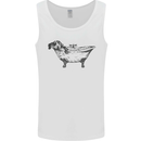 A Dachshund in a Bathtub Dog Mens Vest Tank Top White