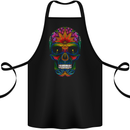 A Day of the Dead Sugar Skull Cotton Apron 100% Organic Black