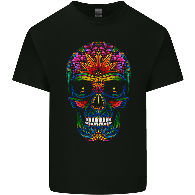 A Day of the Dead Sugar Skull Kids T-Shirt Childrens Black