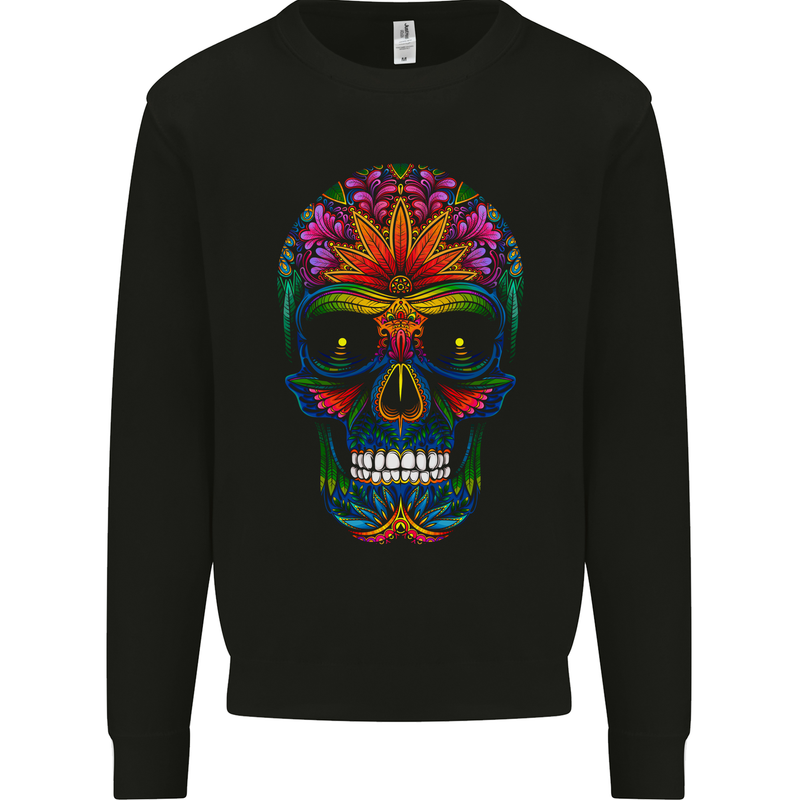 A Day of the Dead Sugar Skull Mens Sweatshirt Jumper Black